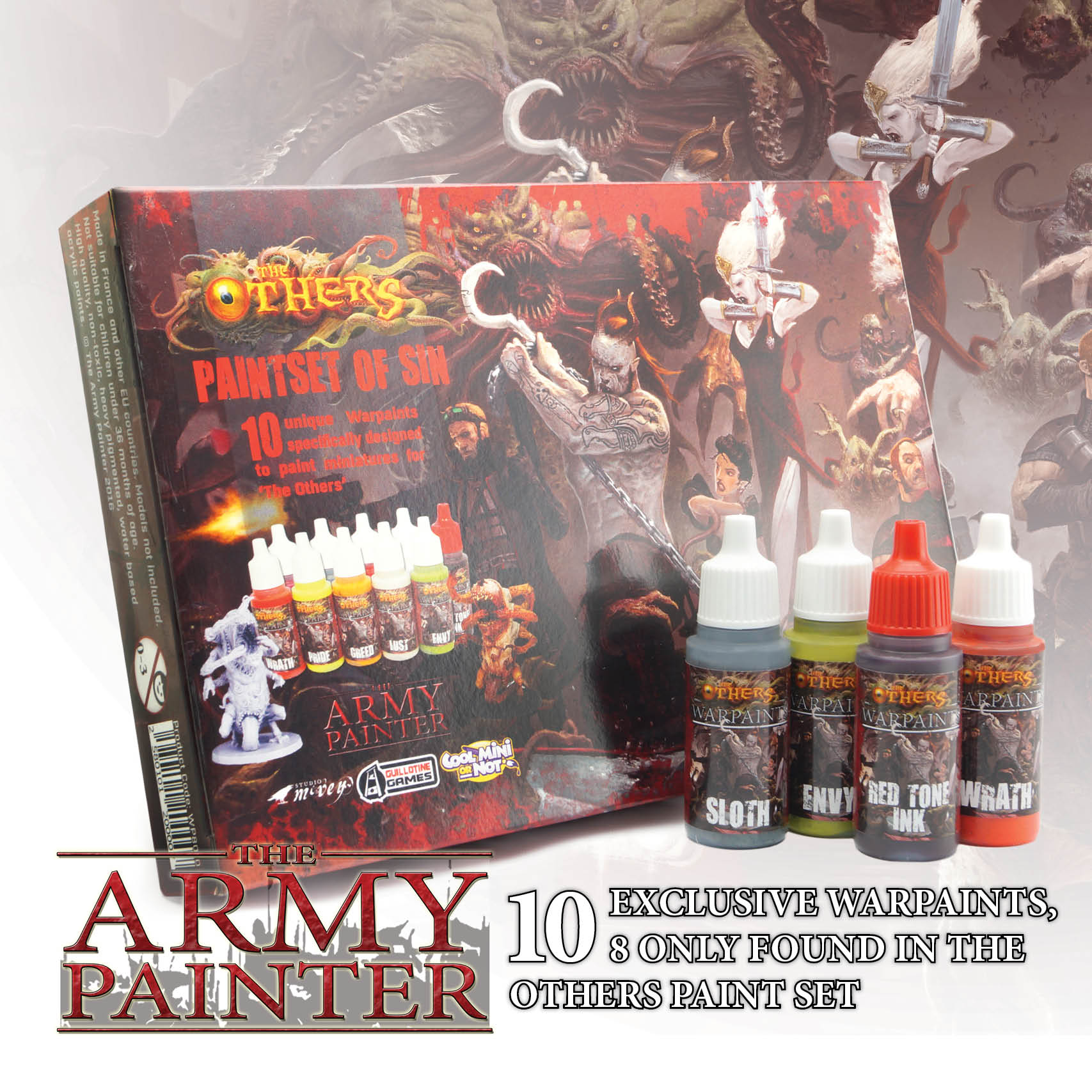 The Army Painter Miniatures Paint Set, 10 Model Paints with FREE  Highlighting Brush, 18ml/Bottle, Miniature Painting Kit, Non Toxic Acrylic  Paint Set